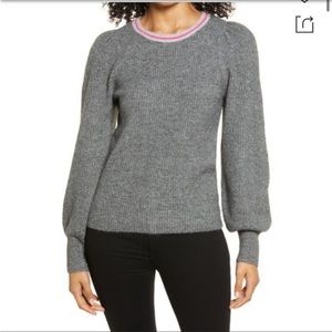 Grey Halogen Sweater with Balloon Sleeves